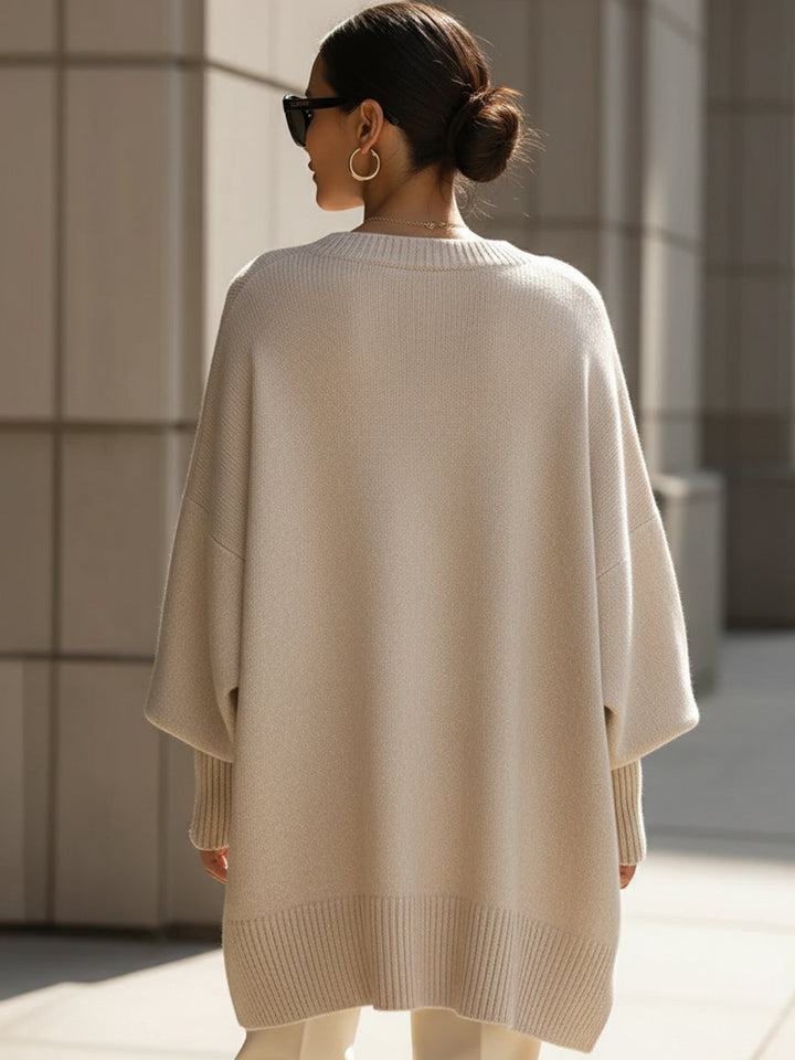 Jennifer | Pull oversize drapé à col large