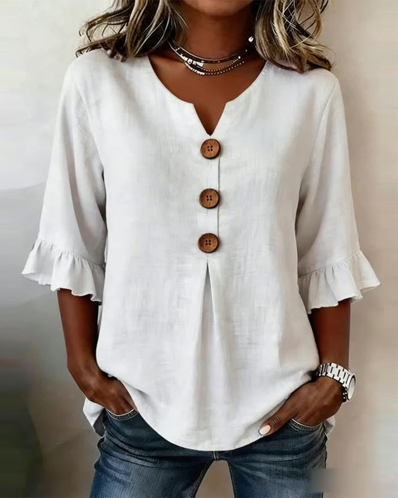 Lucille | Blouse boutonnée à volants