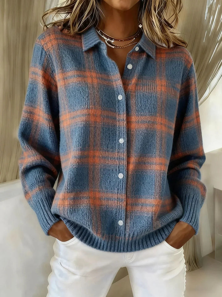 Sixtine | Veste en maille à carreaux