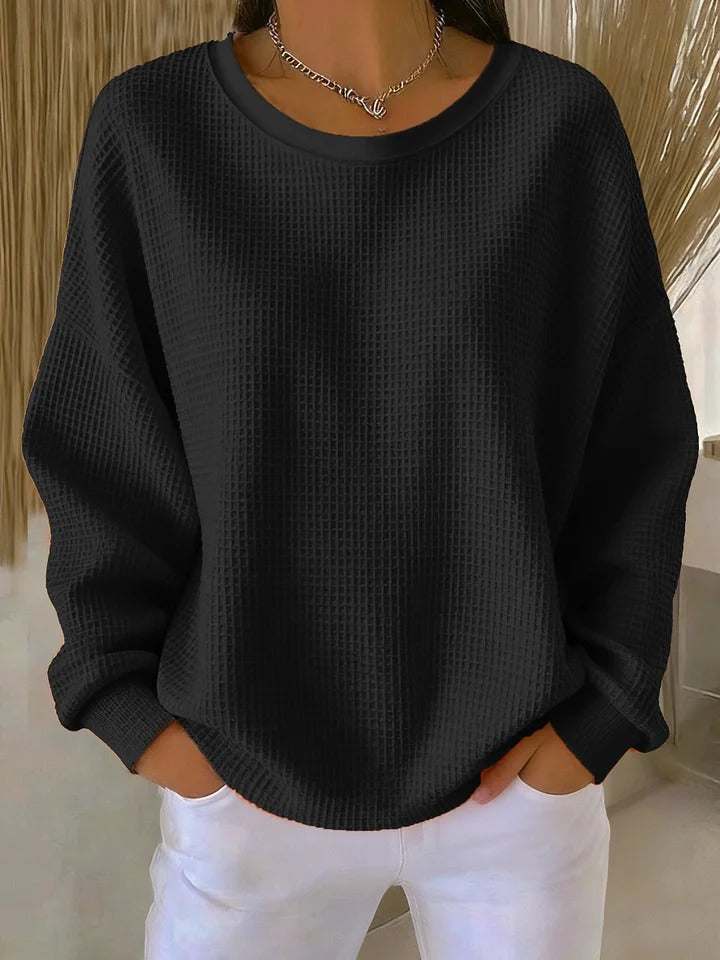 Ghislène | Pull classique en maille gaufrée