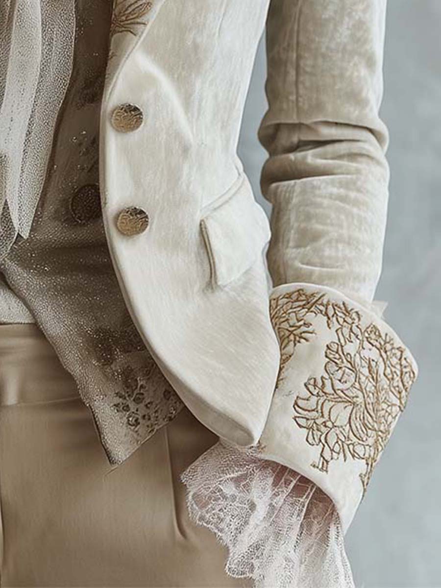 Joséphine | Blazer Ivoire Brodé Tailleur