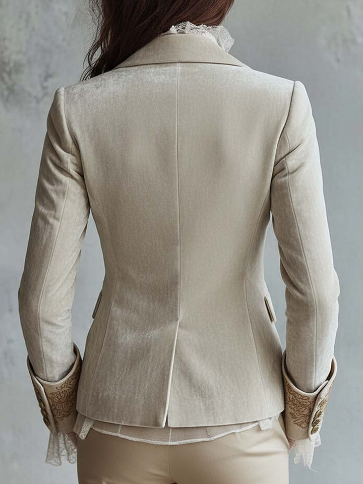 Joséphine | Blazer Ivoire Brodé Tailleur