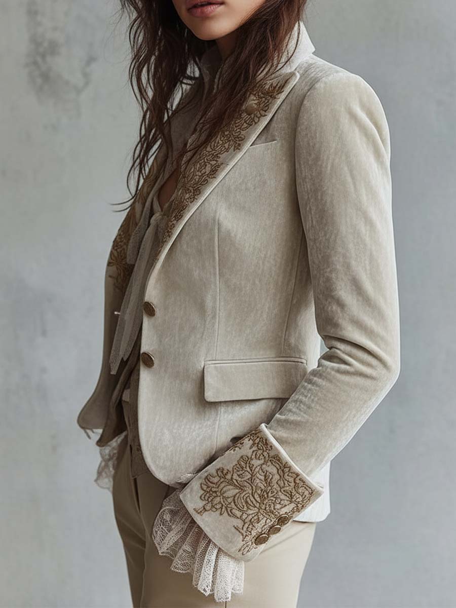 Joséphine | Blazer Ivoire Brodé Tailleur