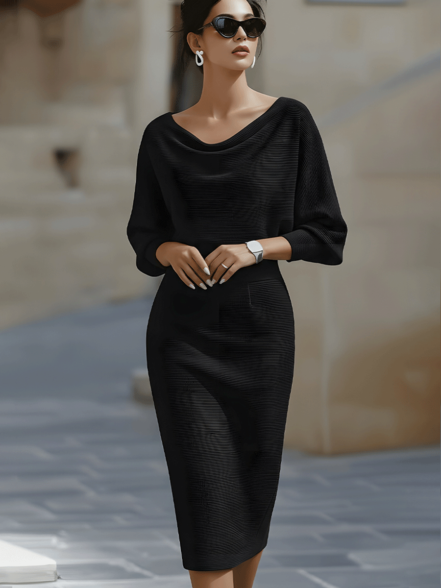 Maud | Robe midi drapée blanche