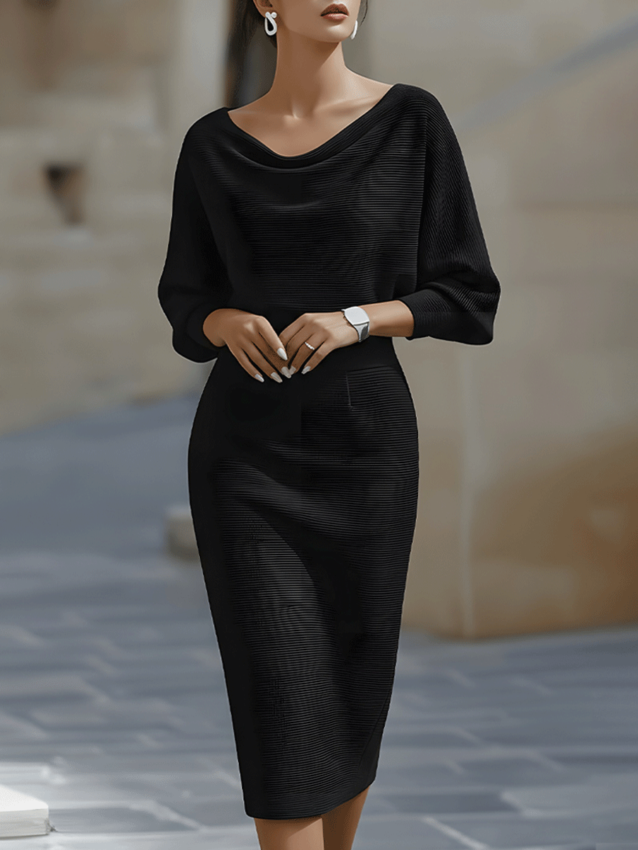 Maud | Robe midi drapée blanche
