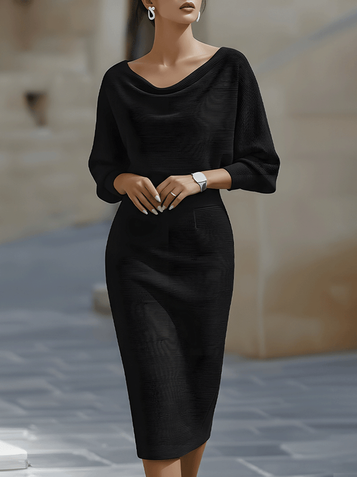 Maud | Robe midi drapée blanche