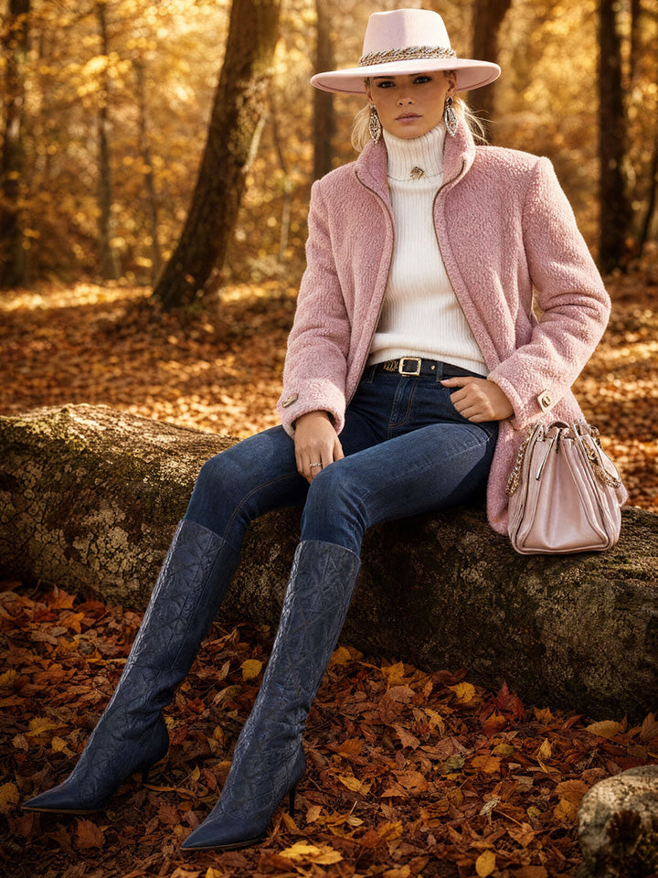 Sidonie | Veste polaire rose vintage zippée