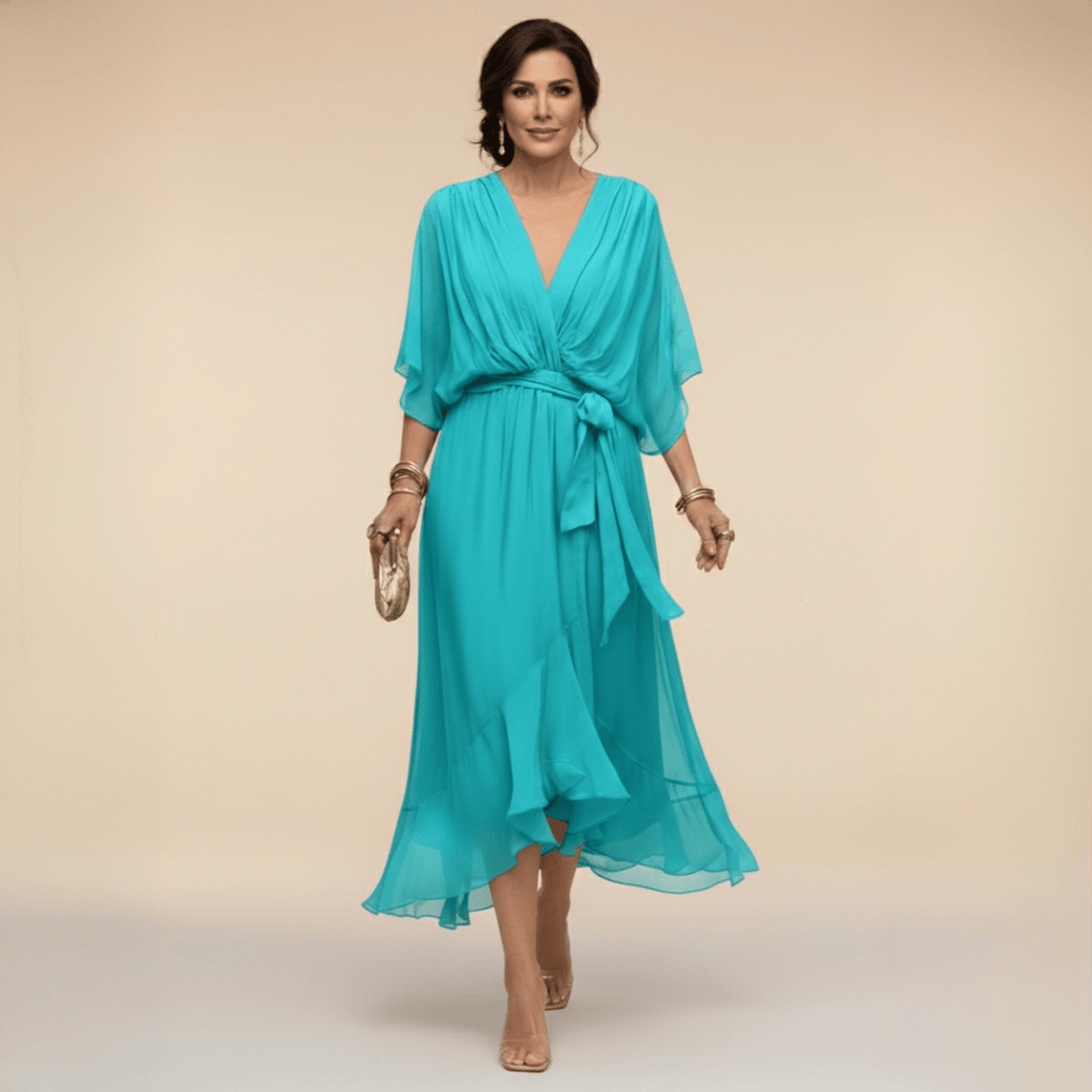 Bénédicte | Robe en chiffon à décolleté en V