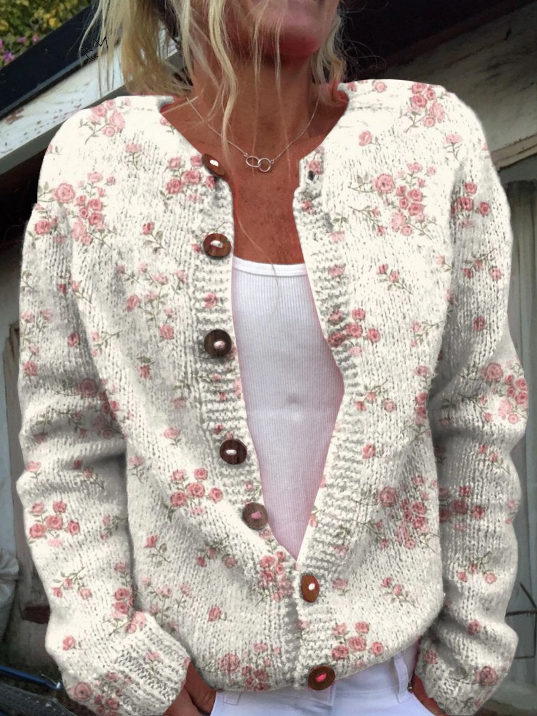 Marie-Annick | Gilet vintage à motifs floraux
