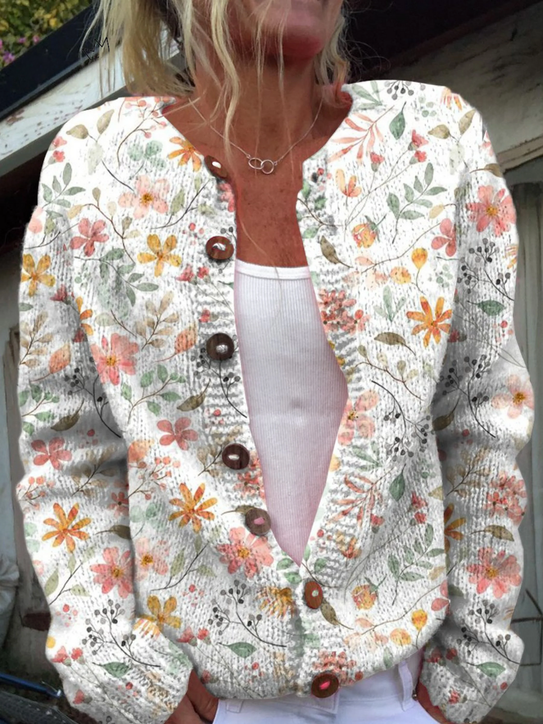 Marie-Jeanne | Gilet vintage à motifs floraux