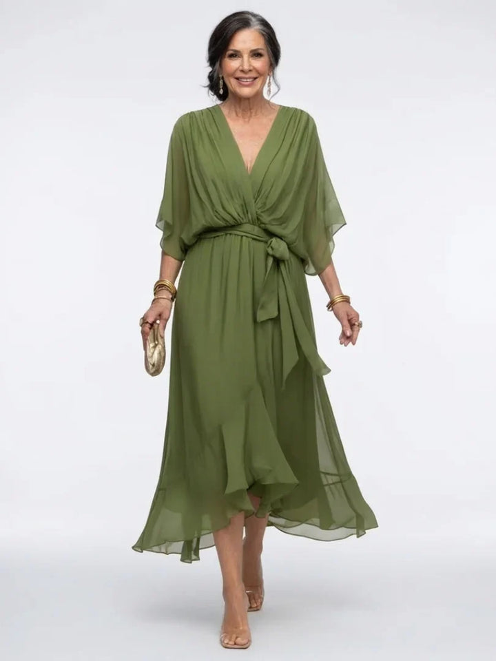 Bénédicte | Robe en chiffon à décolleté en V