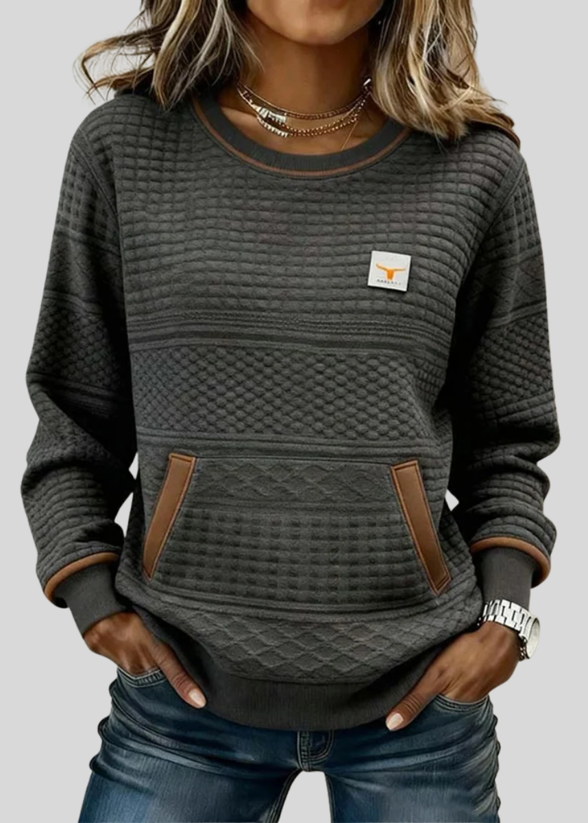 Ella | Sweat-shirt colorblock avec poche kangourou