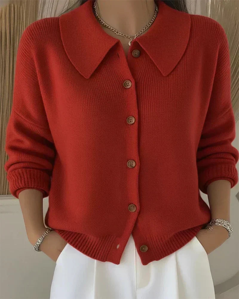 Lorette | Veste en maille à col chemise