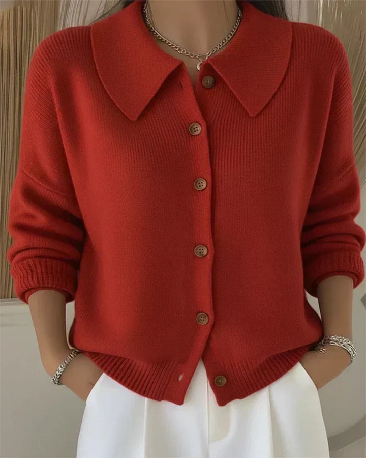 Lorette | Veste en maille à col chemise
