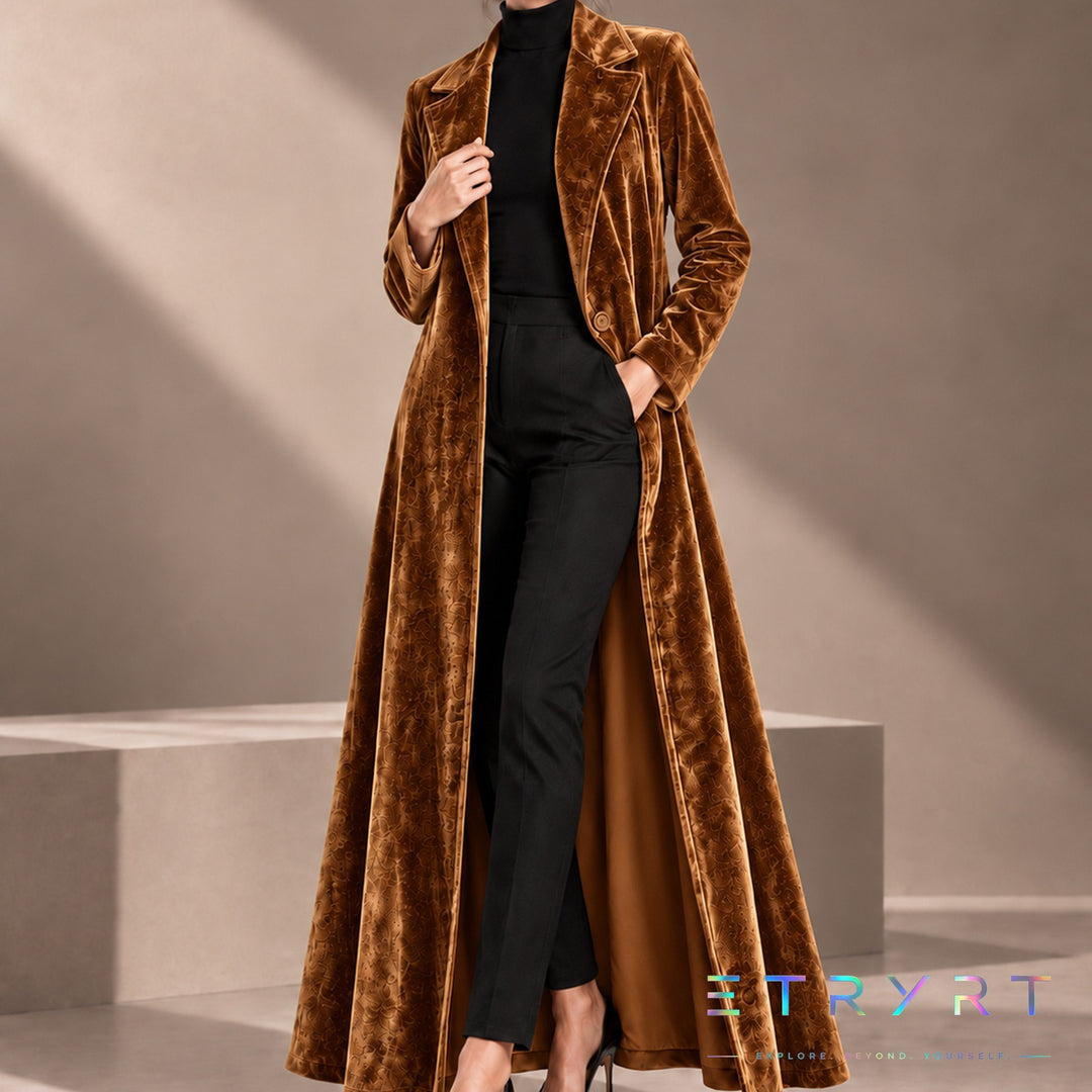 Bérénice | Manteau long en velours ouvert