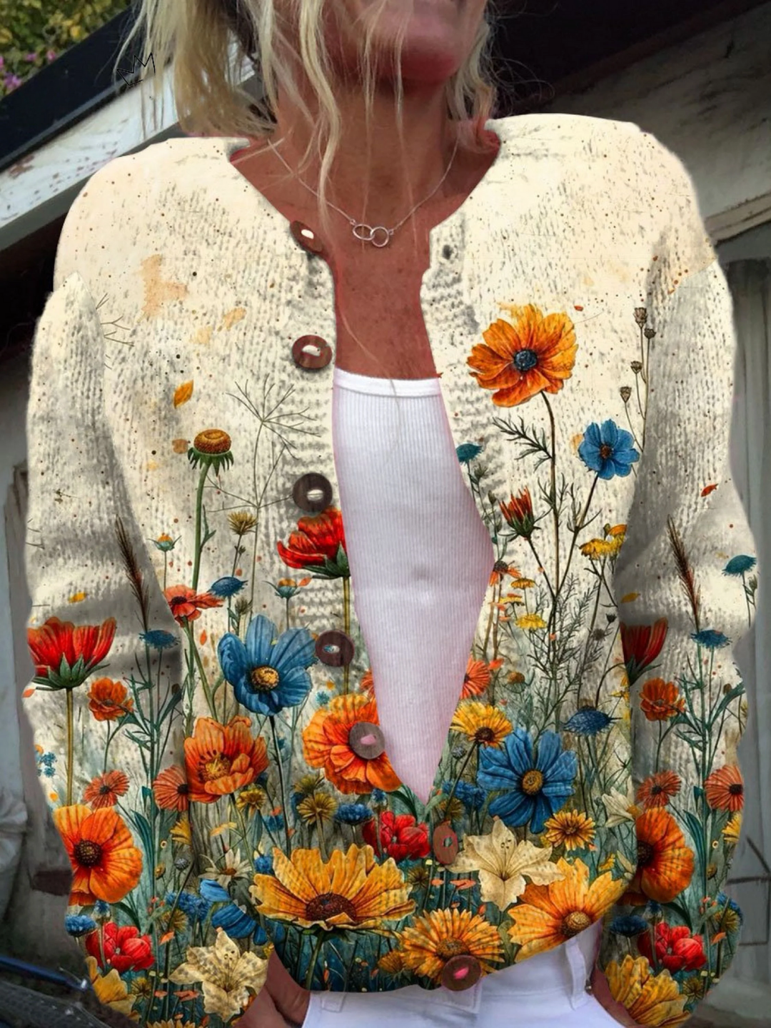 Marie-Thérèse | Gilet en maille à imprimé floral