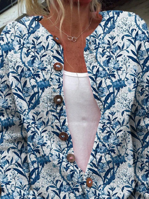 Anne-Lise | Cardigan fleuri boutonné