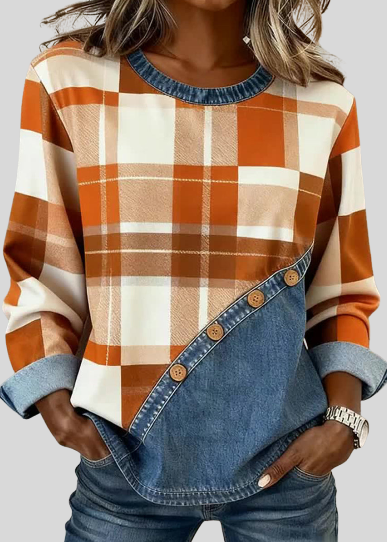 Zoe | Jersey avec empiècement patchwork