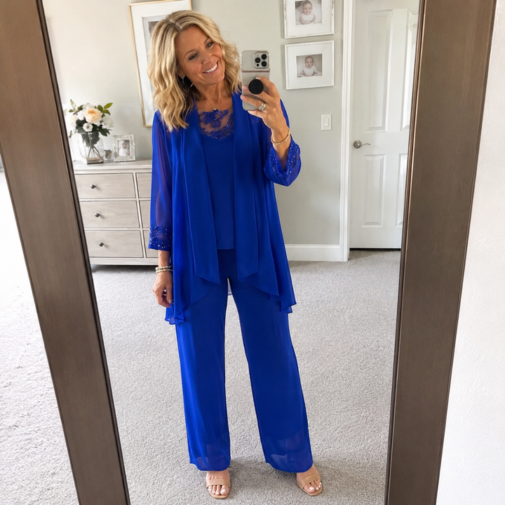 Carole | Ensemble Veste Fluide et Pantalon Large