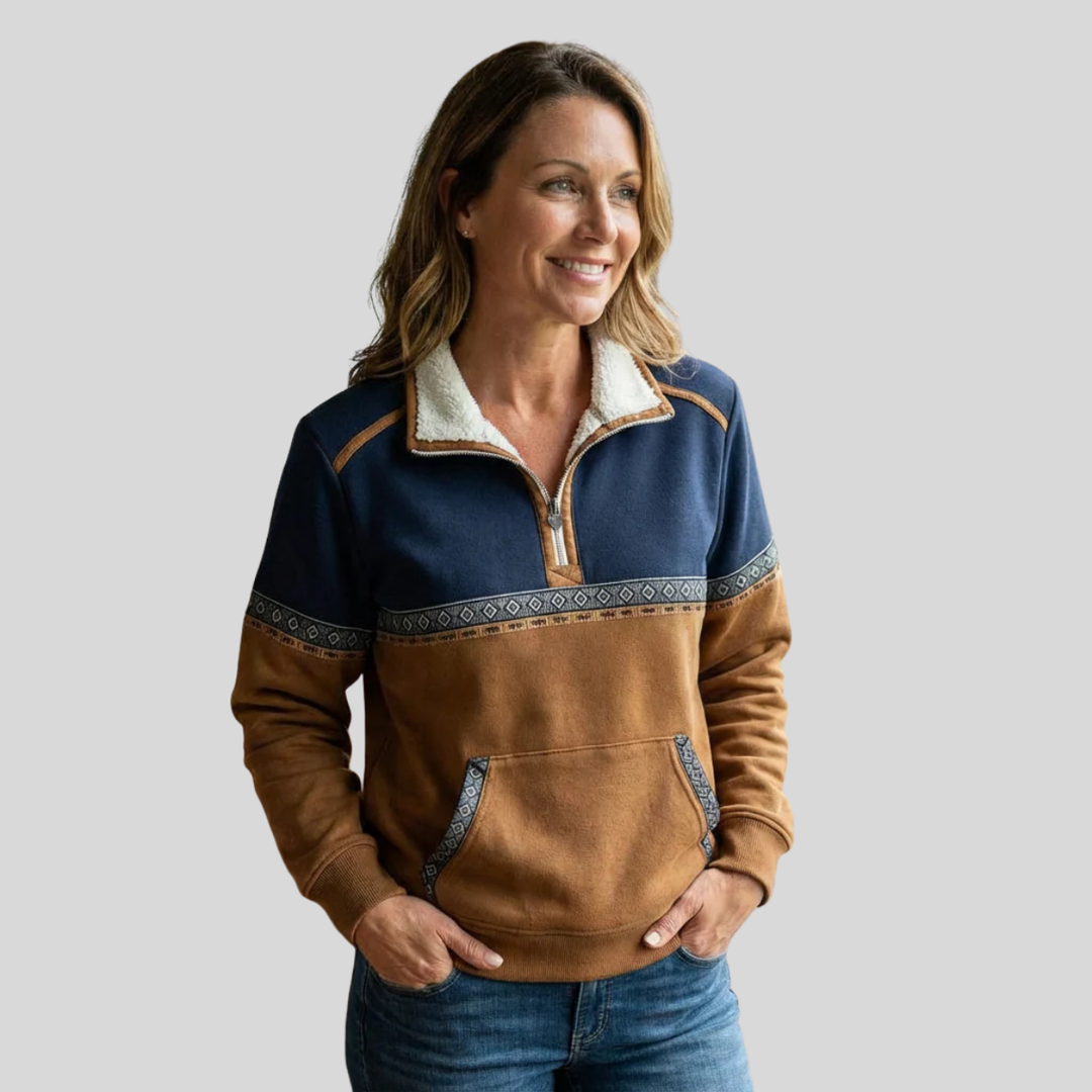 Anastasie | Pull demi-zip à col sherpa