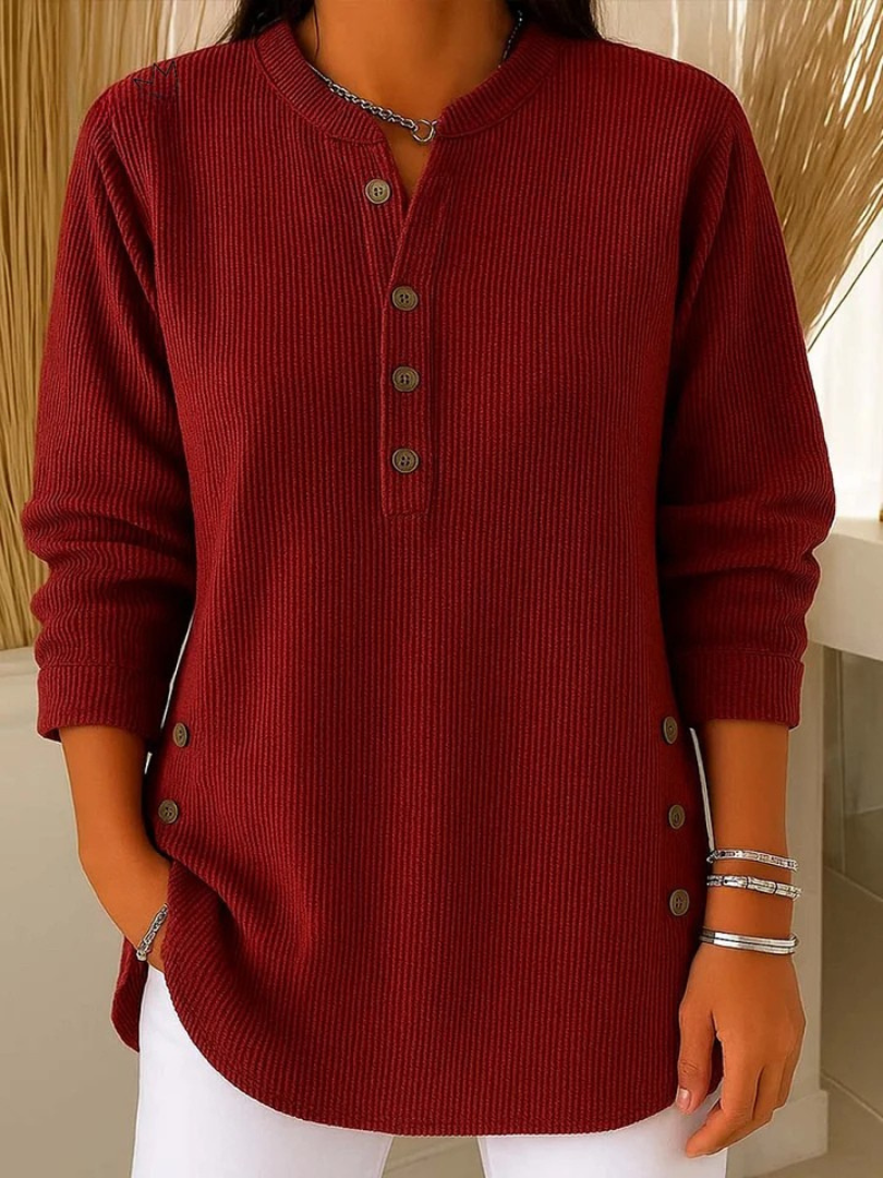 Nicolette | Tunique Henley boutonnée