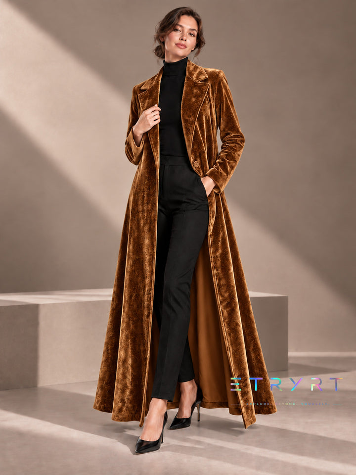 Bérénice | Manteau long en velours ouvert