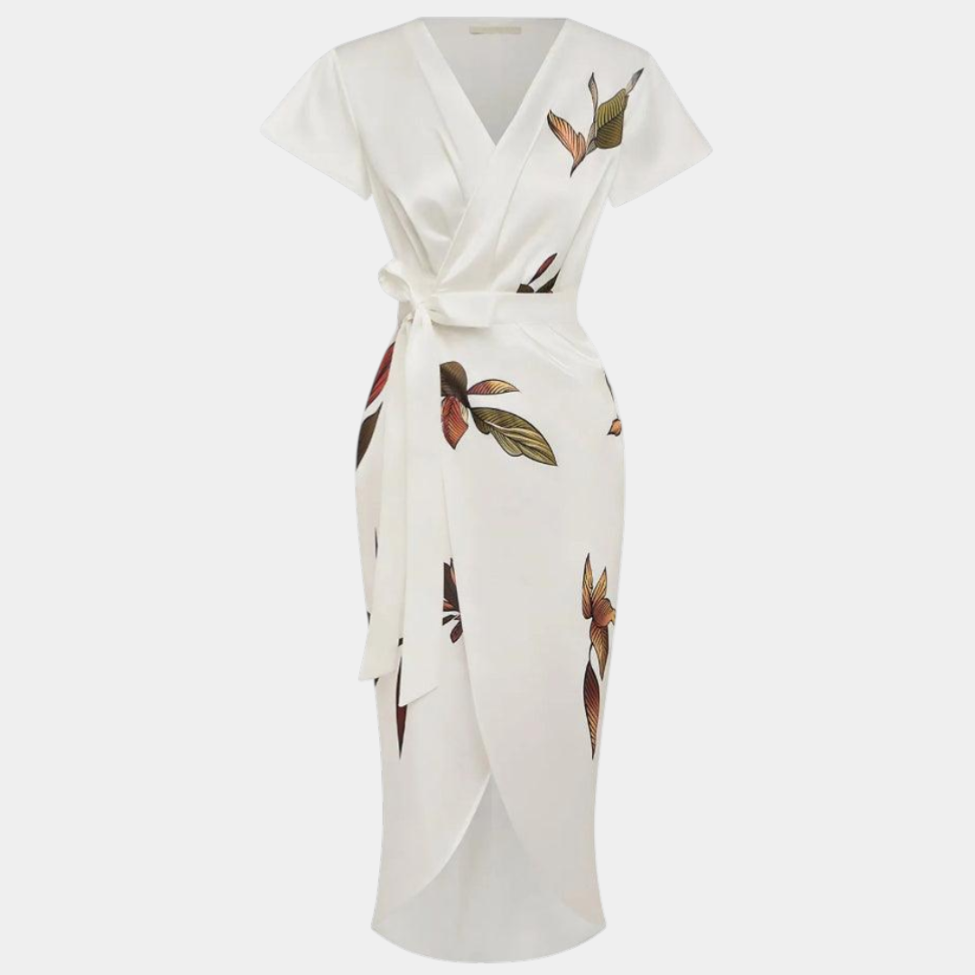 Coralie | Robe portefeuille élégante avec imprimé floral