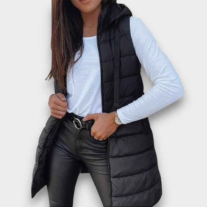 Valériane | Gilet matelassé sans manches à capuche