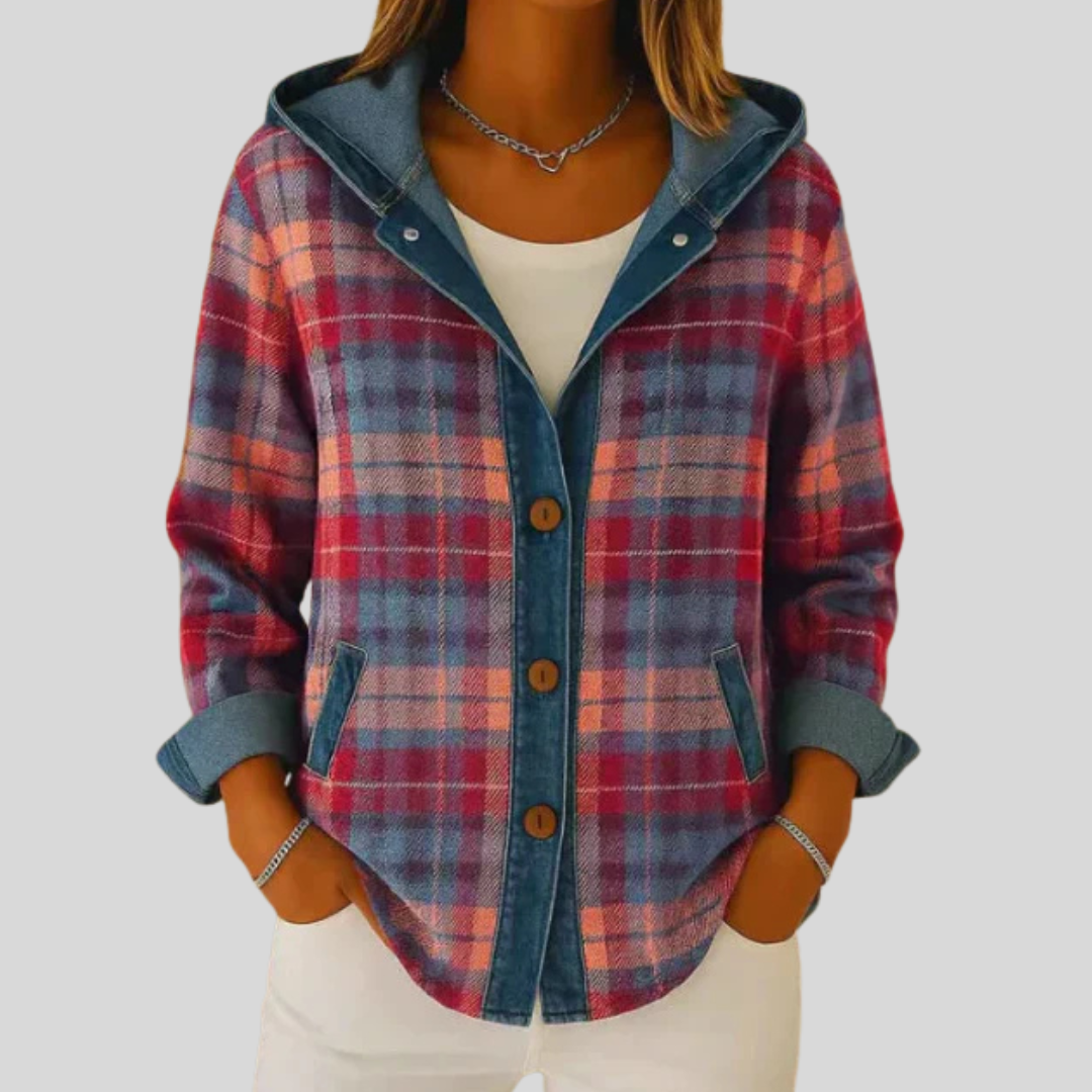 Désirée | Veste à capuche à carreaux