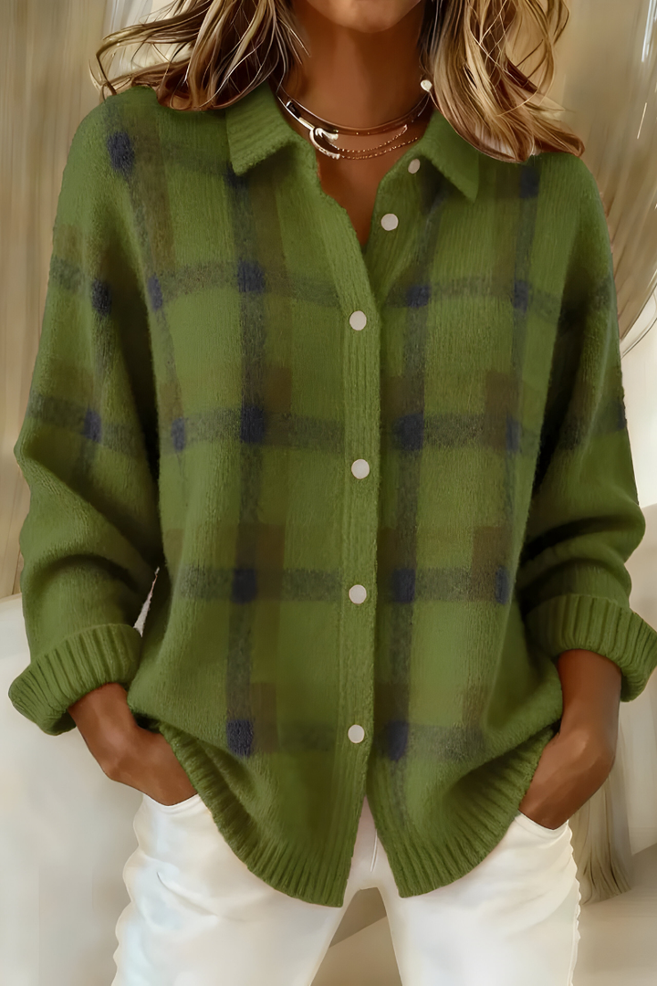 Sixtine | Veste en maille à carreaux