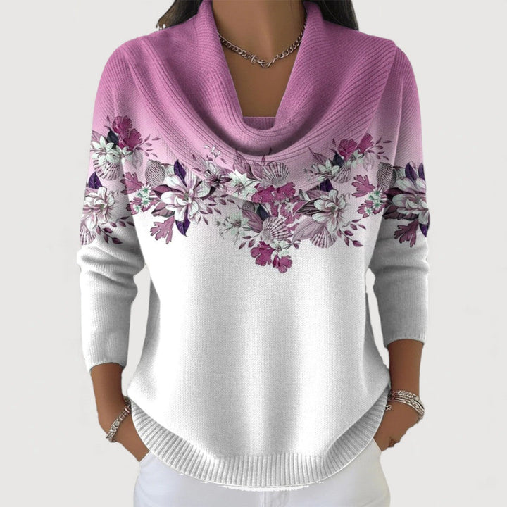 Anouk | Pull floral à col roulé