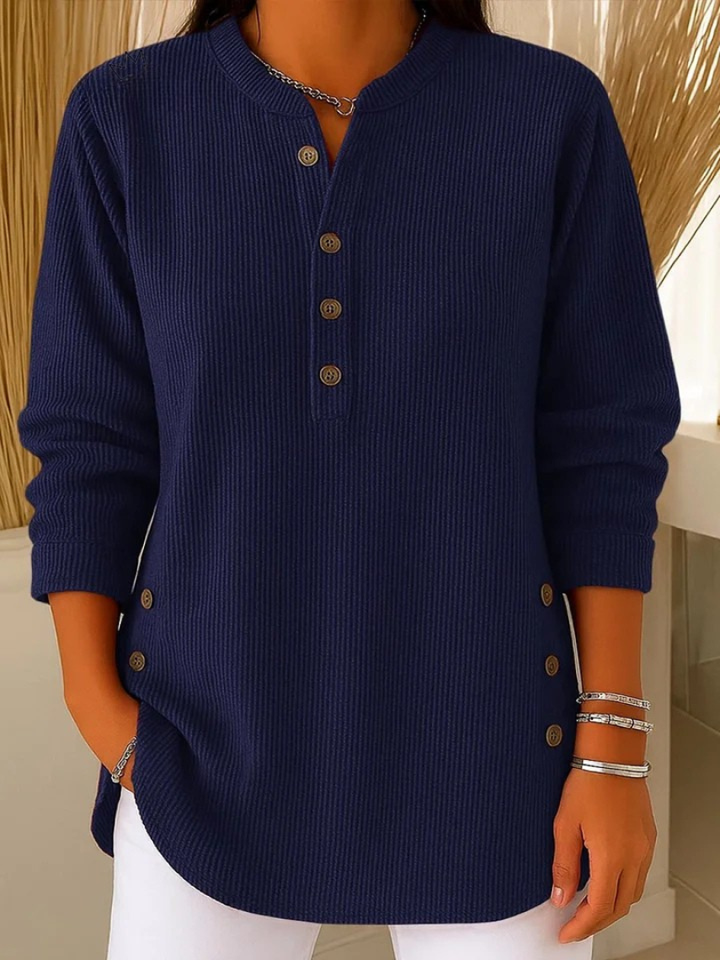 Nicolette | Tunique Henley boutonnée