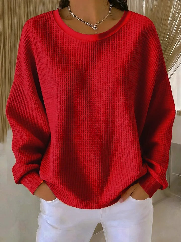 Ghislène | Pull classique en maille gaufrée