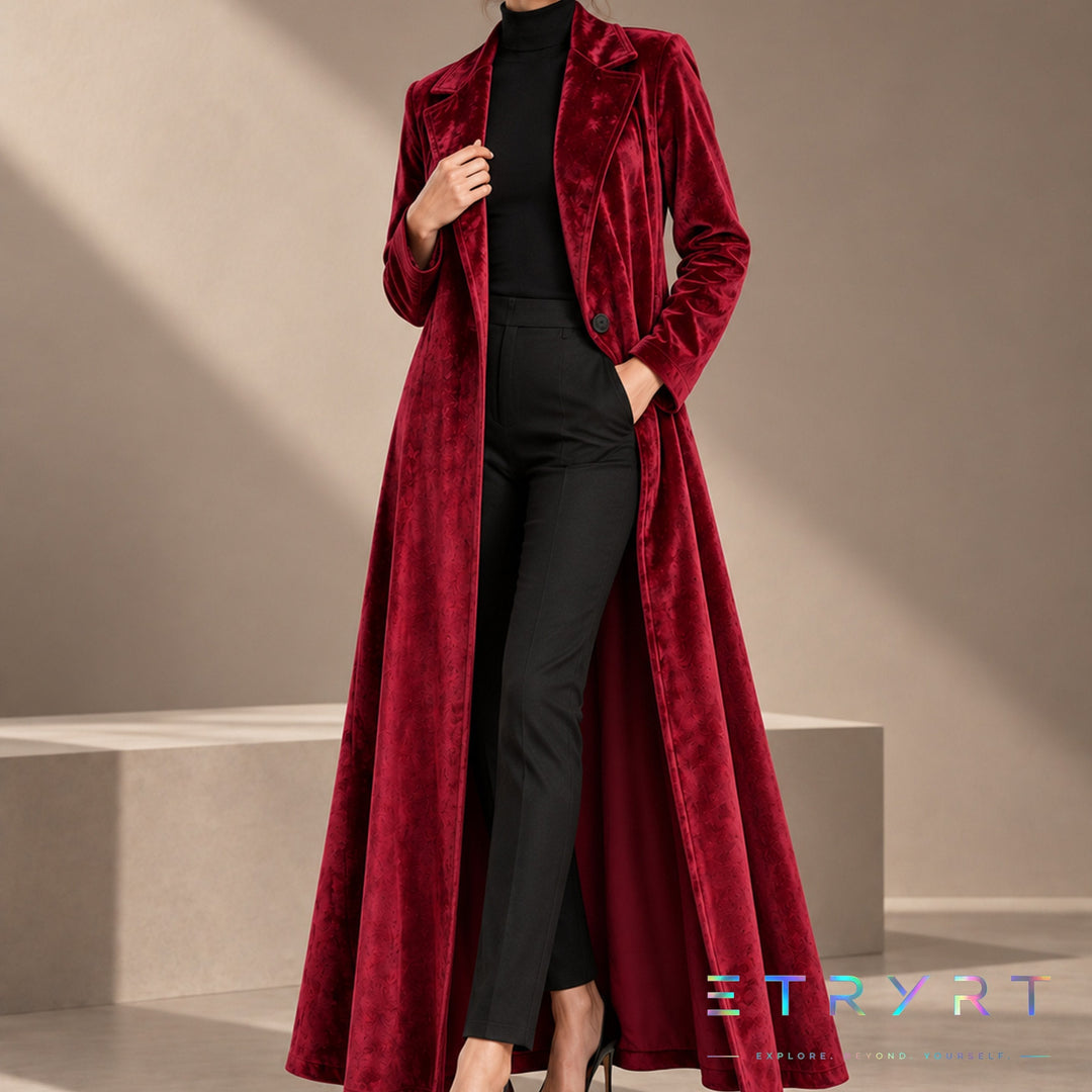 Beatrice | Manteau long ouvert en velours