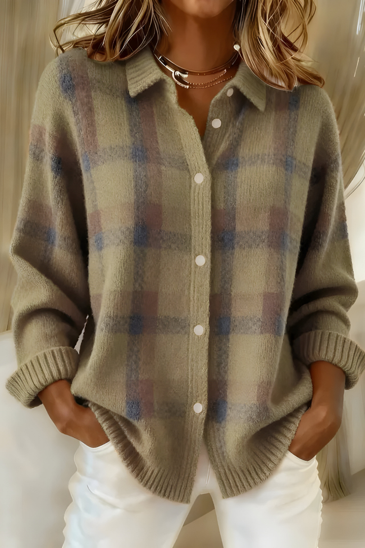 Sixtine | Veste en maille à carreaux