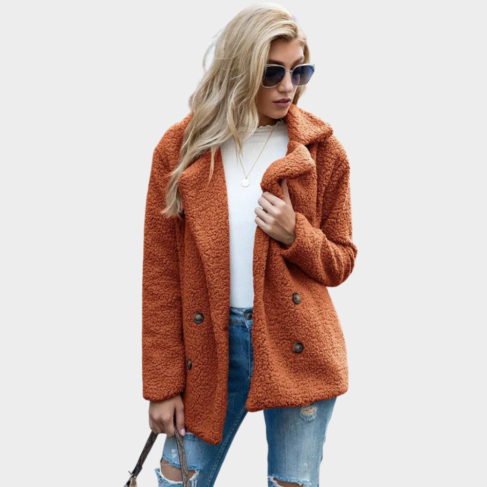 Tatiana | Manteau teddy à col