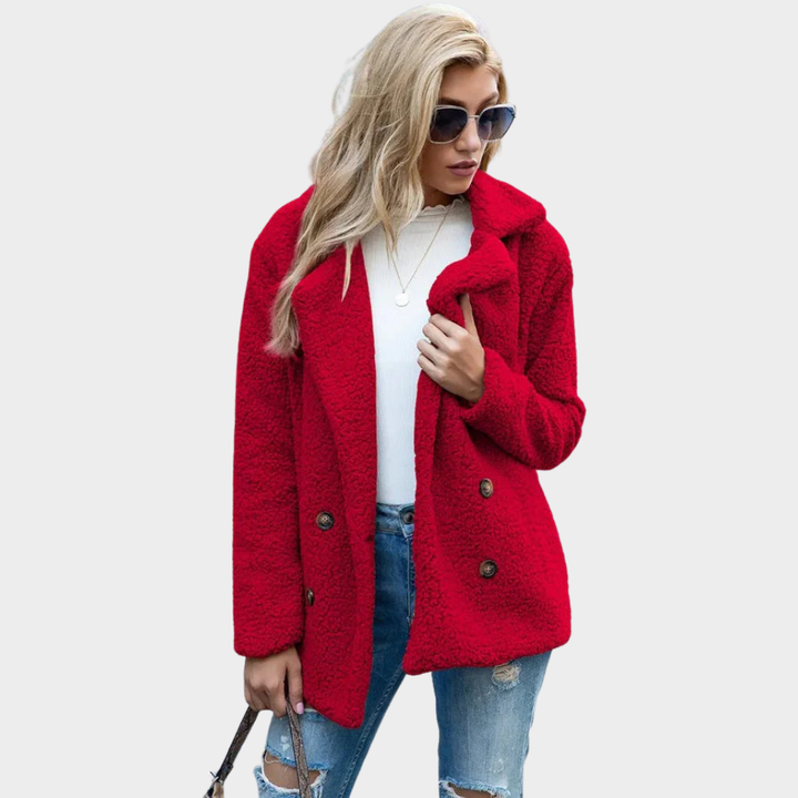 Tatiana | Manteau teddy à col