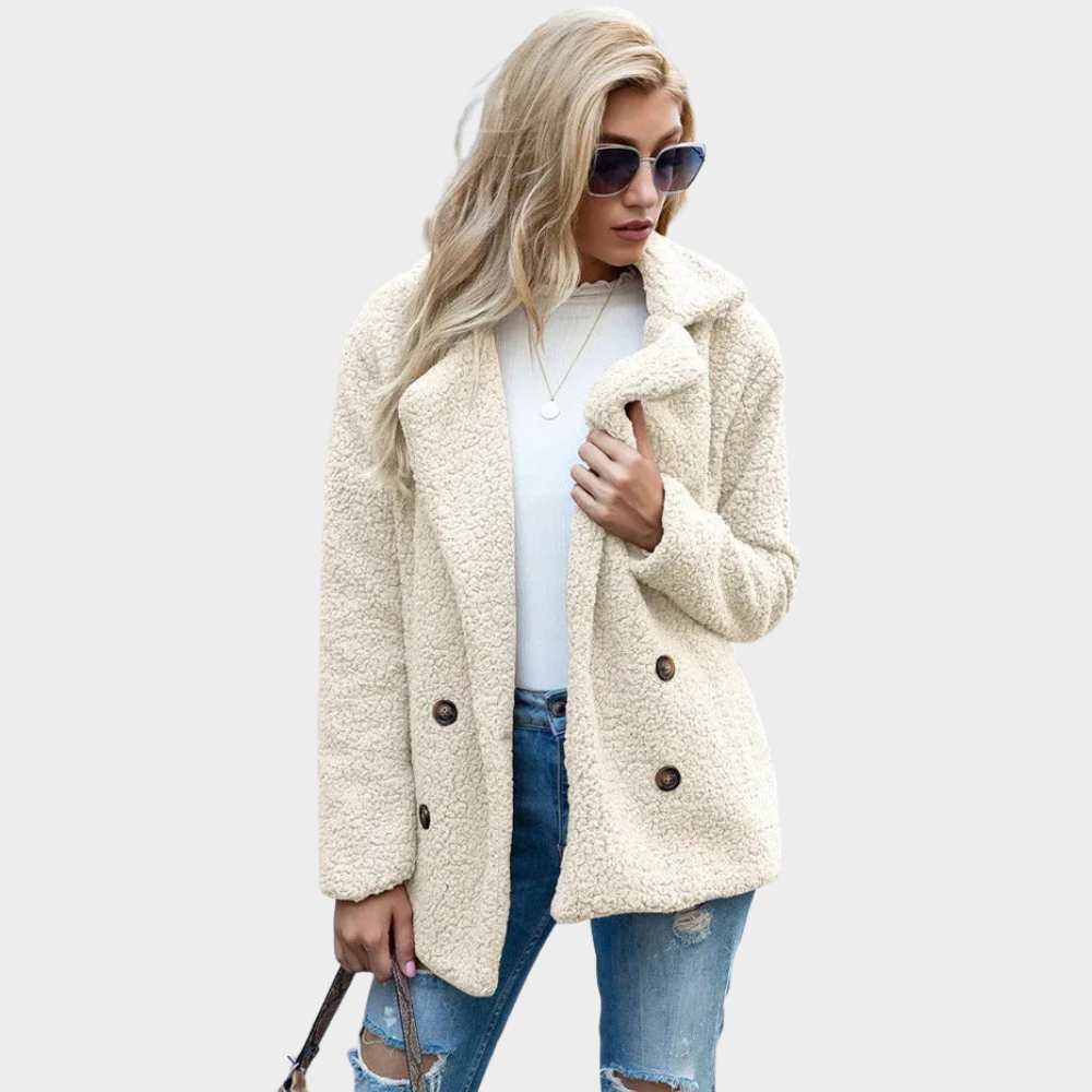 Tatiana | Manteau teddy à col