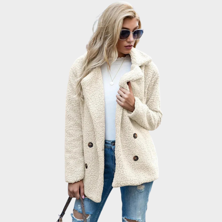 Tatiana | Manteau teddy à col