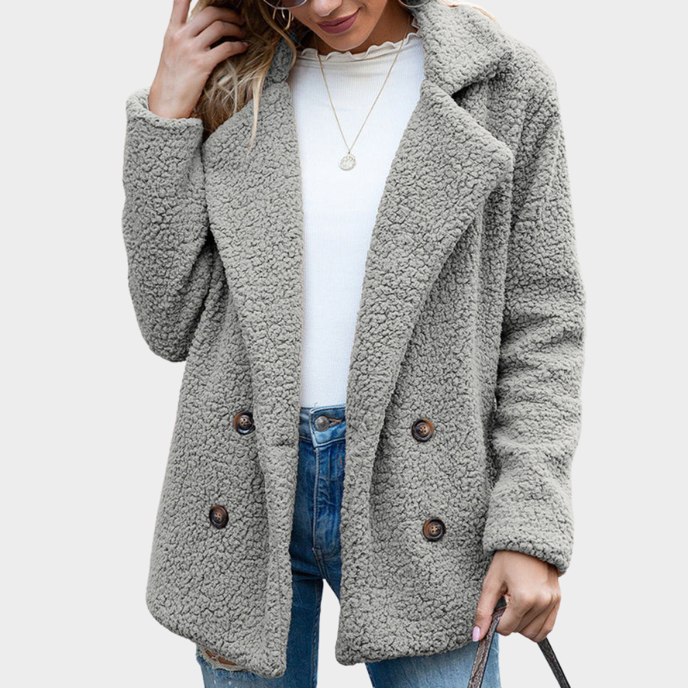 Tatiana | Manteau teddy à col