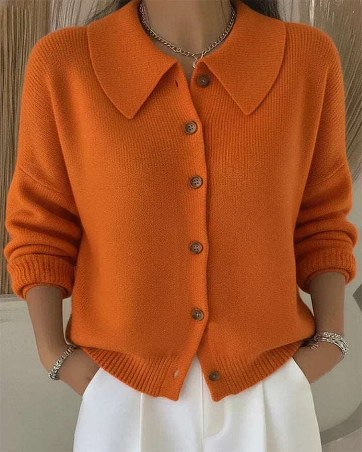 Lorette | Veste en maille à col chemise