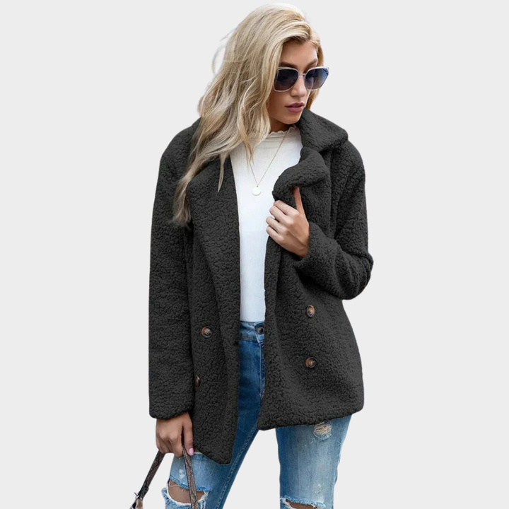 Tatiana | Manteau teddy à col