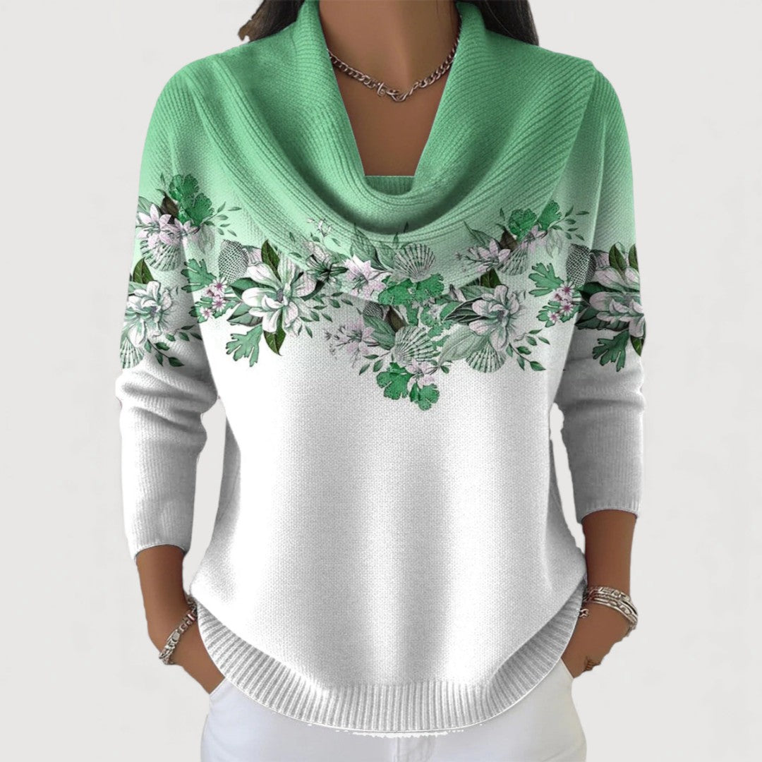 Anouk | Pull floral à col roulé