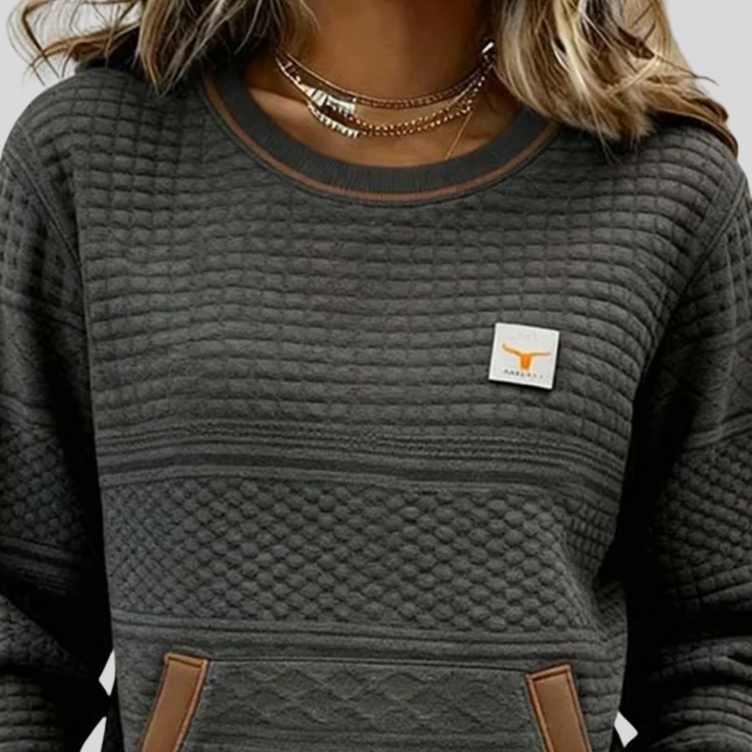 Ella | Sweat-shirt colorblock avec poche kangourou