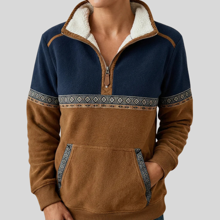 Anastasie | Pull demi-zip à col sherpa