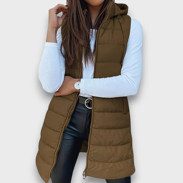 Valériane | Gilet matelassé sans manches à capuche
