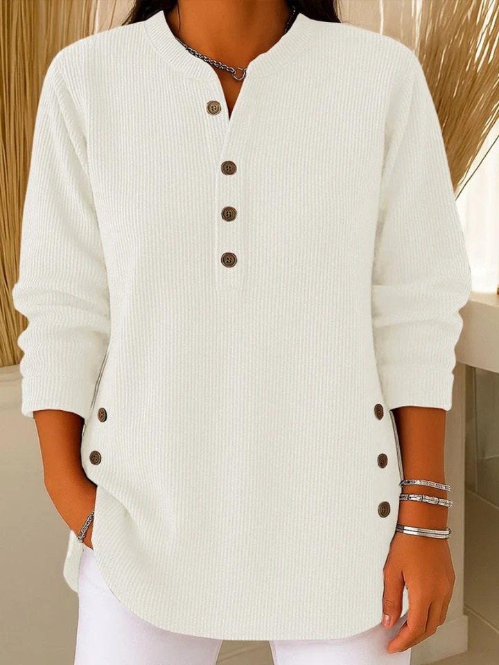 Nicolette | Tunique Henley boutonnée