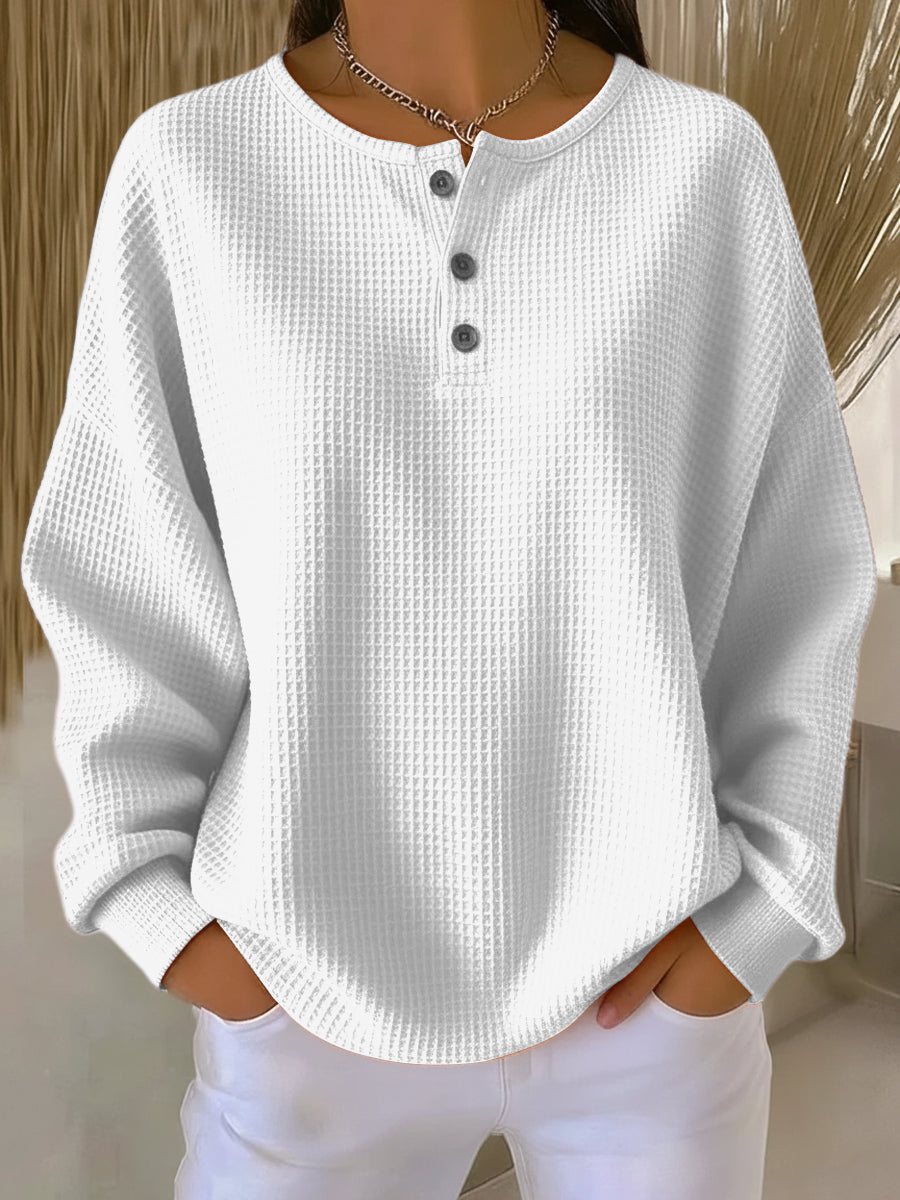 Romy | Sweat Henley gaufré