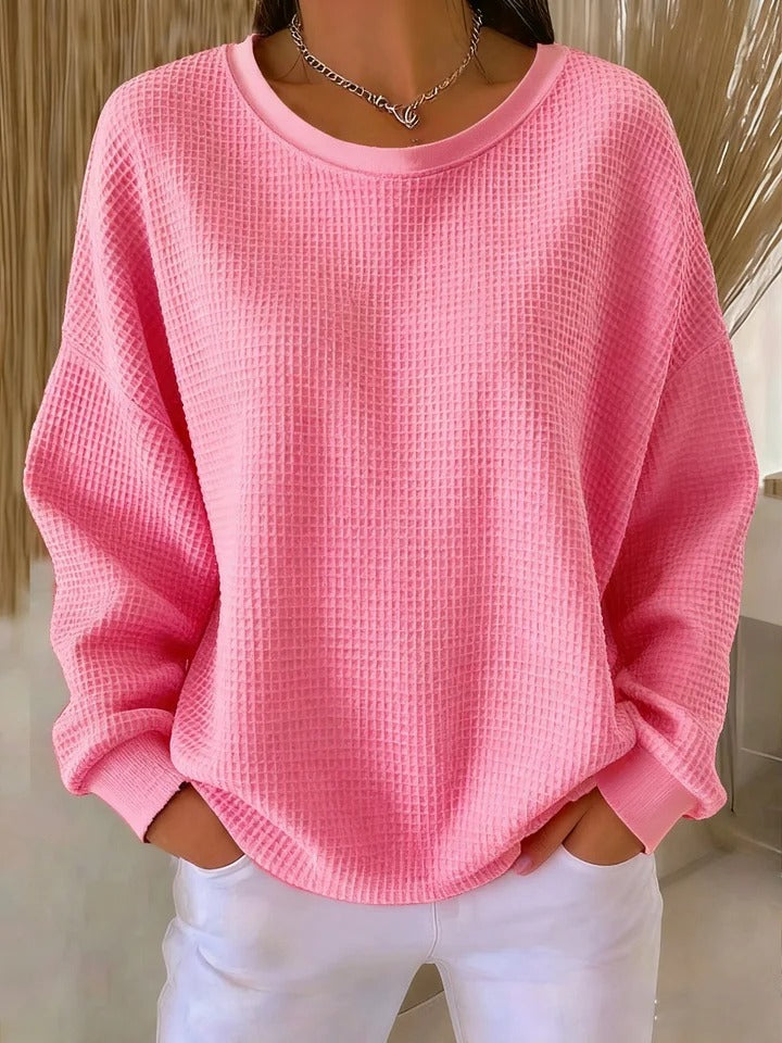 Ghislène | Pull classique en maille gaufrée