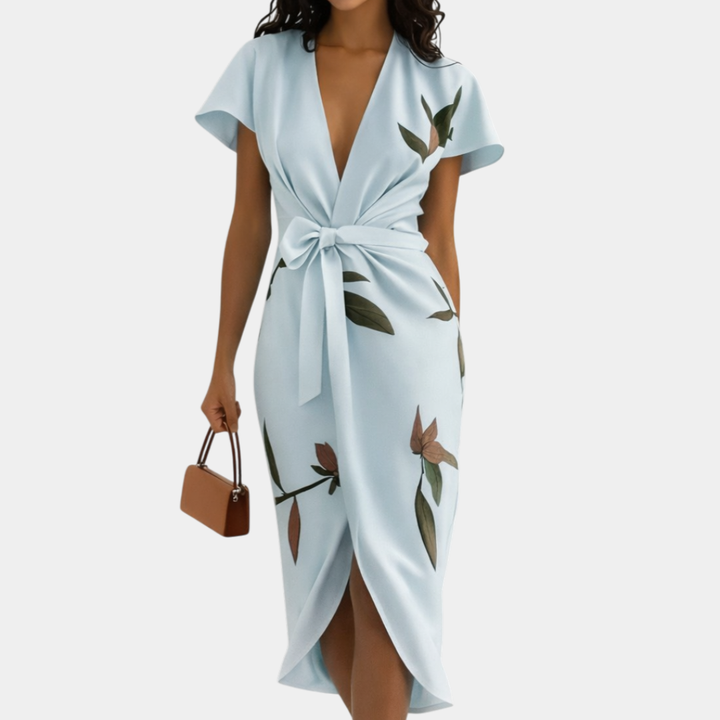 Coralie | Robe portefeuille élégante avec imprimé floral